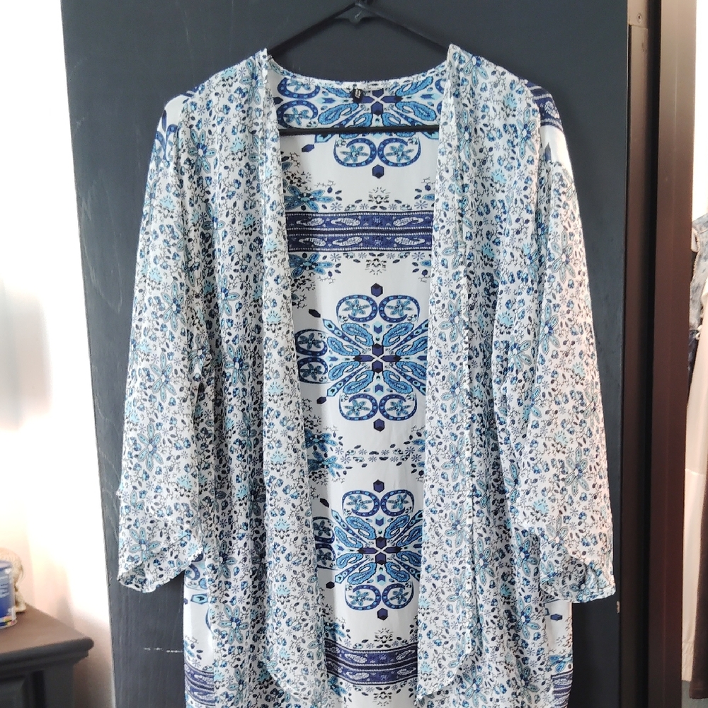 Blue Patterned Women's Blouse